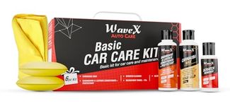 Wavex Car Cleaning Kit Contains Car Polish Carnauba Wax, Car Dashboard Polish, Car Scratch Remover, Premium Microfiber Cloth, 2- Ultra Fine Foam Applicators