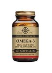 Solgar Omega-3 Double Strength Softgels - 60 count (Pack of 1) - For a Healthy Heart, Brain and Vision - Good Fats to Nourish the Whole Body - Gluten Free