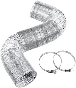 Dryer Vent Hose 4 inch Ducting Vent Hose Flexible Aluminum Foil Non-Insulated (4 inch 25 feet) with 2 Clamps by Cenipar