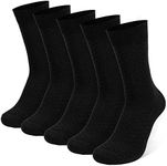 NIQIAO Men's Bamboo Dress Socks - Super Soft, Breathable, Moisture Wicking, Comfortable Crew Calf Socks for Work Office Casual Wear (5 Pairs)