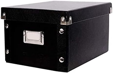 Snap-N-Store Index Card Holder - Collapsible Organizer Box fits 1100 5x8-Inch Flash Cards - Business, Recipe, or Note Card Storage Boxes - 2 Pack, Black