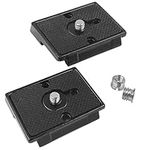 2 Pack Quick Release Plate, Tripod Quick Release Adapter Compatible for Manfrotto 200PL-14 QR Cameras Tripod, Camera Mounting Adapter with 1/4" and 3/8" Screws Ball Head Parts Replacement Adapter