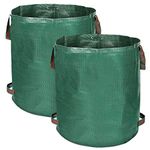 Large Garden Waste Bags (H76 X D 67) Cm 272L Garden Bags Heavy Duty with Handles Strong Green Sacks Reusable & Leaf Bags for Garden Yard | Pack of 2