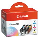 Canon 0621B016 CLI-8 3 Pack C/M/Y Value Pack