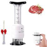 Meat Injector Syringe & Chicken Tenderizer Tool, Stainless Steel Marinade Injector Kit for BBQ Turkey Beef, Flavor Food Injector with Needles for Smoking Grilling, Easy Clean (1pc)