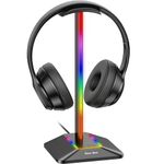 New bee RGB Headphone Stand Desk Gaming Headset Holder with 7 Light Modes and Non-Slip Rubber Base Suitable for All Earphone Accessories