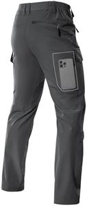 Moosehill Men's Hiking Cargo Pants: Lightweight, Dark Grey, 29W x 32L