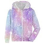 ACOCOPY Girls Hoodie Novelty Galaxy Hooded Sweatshirt Fall Winter Casual Zip Up Jacket Size 12-14