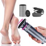 Electric Callus Remover for Feet, 1200RPM High Speed Foot File - 50% Faster for Cracked Heels & Dead Skin, Professional Plug-in Pedicure Tool with 60 Sandpaper Discs & Adjustable Speed, Gray