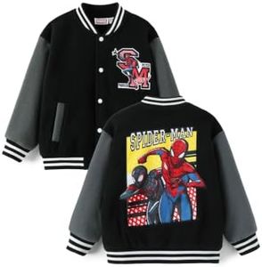 Marvel Spiderman Toddler Fleece Varsity Bomber Jacket With Pockets 2T