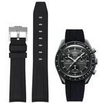 Danxancy Soft Rubber Strap for Omega x Swatch MoonSwatch Watch 20mm,Curved No Gap Moonswatch Swatch Speedmaster Replacement Watch Band for Men Women