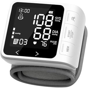 VivaGuard Wrist Blood Pressure Monitor for Home Use,Large LCD Backlit 3 Colors Dispaly,Automatic Digital Wrist Cuff 5.31"-7.68" Irregular Heartbeat Detector BP Machine,2 * 99 Memory with Carrying Case