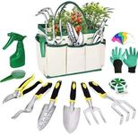 GARMANN Garden Tool Set, 12 Piece Garden Tool with Garden Tool Organizer Handbag, Heavy Duty and Lightweight Aluminium Alloy, Ideal Garden Gifts for Women. Suitable for Garden Lovers.