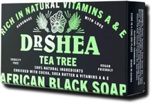 Organic Tea Tree African Black Soap 100g - Dr Shea - Hair Body Face & Hand Wash essential.