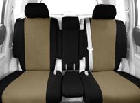 CalTrend Car Seat Cover for 2007 to 2014 Chevy/GMC Suburban|Silverado|Sierra|Yukon 1500-3500 - Beige, DuraPlus - Front 40/20/40 Split Bench Seat Covers - Beige Insert & Black Trim (1 Set)