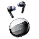 SoundPEATS Clear Wireless Earbuds Bluetooth 5.3, Transparent Earphones in Ear with Dual Microphones, 40 Hours Playtime App Control Transparent Black