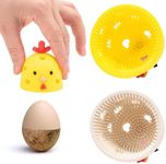 2 Pcs Egg Washer Cleaner,Fruit and Veggie Wash,Vegetable Brush,Fruit Cleaner,Reusable Egg Cleaning Tools Cute Silicone Egg Wash Brush for Home Easter (Beige+Yellow)