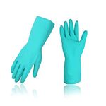 Vgo... 10Pairs Reusable Household Gloves, Dishwashing Gloves/Kitchen Cleaning/Gardening Nitrile Gloves, Latex Free NT2141(Green,XL)