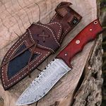 Handmade Damascus Hunting Knife Wit