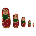 CHANNAPATNA TOYS Wooden Matryoshka Nesting Dolls - Indian Women Set of 5 for Kids 2+ - 6 Inch Multicolor - Improve Fine Motor Skills - Traditional Indian Home Decoration Toy