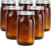 Bedoo Amber Glass Mason Jars 32 oz 