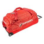 Superdry Lightweight Roller Holdall Bag - Duffle with Durable Stress Tested Interchangeable Pro Skate Wheels (Red, Large 30")