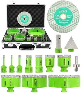 FACHLICH Tile Hole Saw Kit - 14pcs Diamond Hole Saw (6/6/8/20/25/35/50/75/100/125mm) with Finger Bit and Chamfer Bit, Tile Drill Bits for Porcelain Ceramic Marble Brick Granite,5/8"-11 Thread