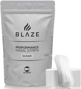 Performance Nose Strips for Breathing (60 Count) - Oil & Sweat Proof Adhesive - Athletic Nasal Strips for Snoring & Sleeping - Wide Body, Universal Fit, Extra Strength (Clear)