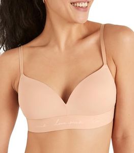 Victoria's Secret Pink Wear Everywhere Wireless Push Up Bra, Padded, Smoothing, Bras for Women, Beige (32A)