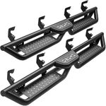 Running Boards Compatible with Chevy Silverado GMC Sierra Crew Cab 2019-2025 1500, 2020-2025 2500HD 3500HD, Two-Stair Side Steps Rail Drop Nerf Bars Carbon Steel (Excl 2019 1500 LD/Limited)