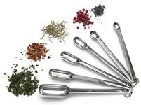 RSVP International Endurance Stainless Steel Spice Measuring Spoons, Set of 6 | 1/8 TSP to 1 Tbsp Measurements | Nest for Easy Storage | Dishwasher Safe | Dry or Liquid | Baking or Cooking