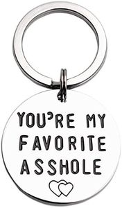 You're My Favorite Asshole Keychain Funny Man Keyring Valentines Day for Husband Boyfriend