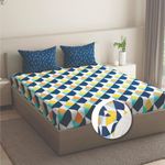 Wakefit Fitted 144TC 100% Cotton Printed Bedsheet, Nicole King Size (78x72 Inches / 2mx1.8m) With 2 Pillow Covers Free