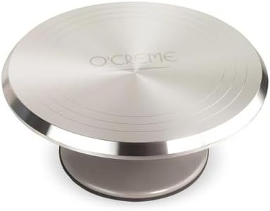 O’Creme Cake Turntable Stand, 12 inch – Heavy-Duty Aluminum Alloy Rotating Turn Table Display Lazy Susan for Decorating Cakes & Cupcakes with Non-Slip Base- Ideal for Weddings, Birthdays