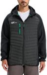 SKPRO Men's Work Jacket, Water-Resistant Insulated Quilted Jacket Black L