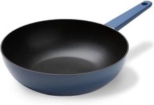 Dr.HOWS Allday Nonstick Wok Pan 12 Inch Stir-Fri Pan with Bakelite Handle, PFOA/PFOS Free, Works on Gas, Induction, Ceramic, Halogen, and Electric, Bijou Blue