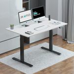 JIN OFFICE Electric Height Adjustable Table|Motorized Standing Desk|Black Frame with White Tabletop|Sit Stand Desk|80 Kg Weight Capacity (1200 X 750 Mm Table Top)