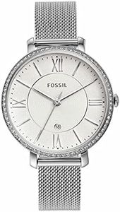 FOSSIL Women's Quartz Analogue Watch analog Display and Stainless Steel Strap, ES4627, Silver/silver