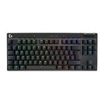 Logitech G PRO X TKL LIGHTSPEED Wireless Gaming Keyboard, Ultra Portable Tenkeyless Design, LIGHTSYNC RGB, Tactile Switches (GX Brown), QWERTY UK English Layout, Black