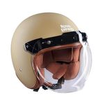 Royal Enfield Leather Trim ISI and DOT Certified Riding Helmet(V) DST Storm L-600Mm with High Density 3 Piece Expanded Polystyrene Liner for Better Impact Absorption