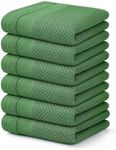 Homaxy 100% Cotton Waffle Weave Kitchen Towels, 13 x 28 Inches Super Absorbent and Machine Washable Dish Towels for Drying Dishes, 6-Packs, Grass Green