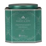 Harney & Sons Master Tea Blender Peppermint Herbal Fine Tea Classic Tin - Caffeine-Free Herbal, 30 Sachets, 1.9 Ounce