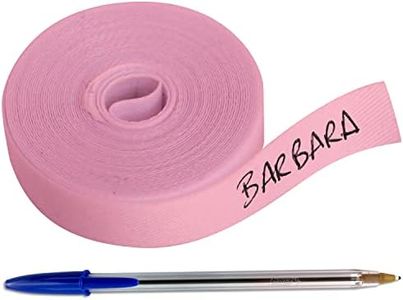 1 Roll of 3 m x 1 cm Pink Fabric Tape - Iron-on Label for Writing with Pen - Includes Pen