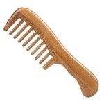 Breezelike Sandalwood Hair Comb - No Static Wooden Wide Tooth Comb - Handmade Natural Aroma Wood Detangling Comb