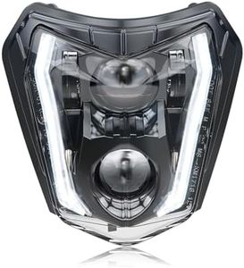 RAMJET4X4 LED Dirt Bike Headlight High Low Beam DRL Motorcycle Headlamp Fit for Most Pit Bike Enduro ATV Supermoto 150 250 350 450 500 SX XCW EXC SXF XC SMC R 690