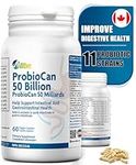 ALLBE ProbioCan 50 Billion CFU | Daily Probiotic Supplement with Lactobacillus Gasseri & Lactobacillus Acidophilus | Probiotic for Women & Men | Pack of 60 | Digestive Health & Bloating Relief Capsule