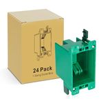 CycevSun 24 Pack Outlet Electrical Box Old Work 1 Gang, Remodel Drywall Plastic Junction Boxes, UL Listed