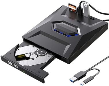 Aicharynic Unidad externa de CD DVD USB 3.0 tipo C, unidad de DVD externa con lector de tarjetas USB SD/TF, grabadora RW, grabadora externa para ordenador portátil, PC, Windows 11/10, MacBook, Apple,