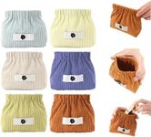6Pcs Small Makeup Bag, Corduroy Elastic Hair Tie Organizer, Purse Organizer Pouches, Portable Corduroy Popper Organizer, Coin Purse Lipstick Cosmetic Accessories Organizer for Travel Home Storage