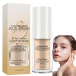 Flawless Colour Changing Foundation Makeup,SPF 15 Warm Skin Tone Foundation,Liquid Foundation Makeup,Waterproof Foundation for Mature Skin,Long Lasting Face Moisturizing Liquid Cover Concealer